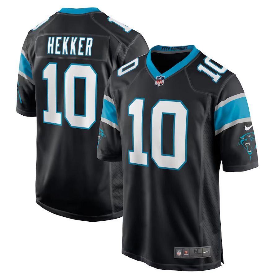 Men Carolina Panthers #10 Johnny Hekker Nike Black Game Player NFL Jersey